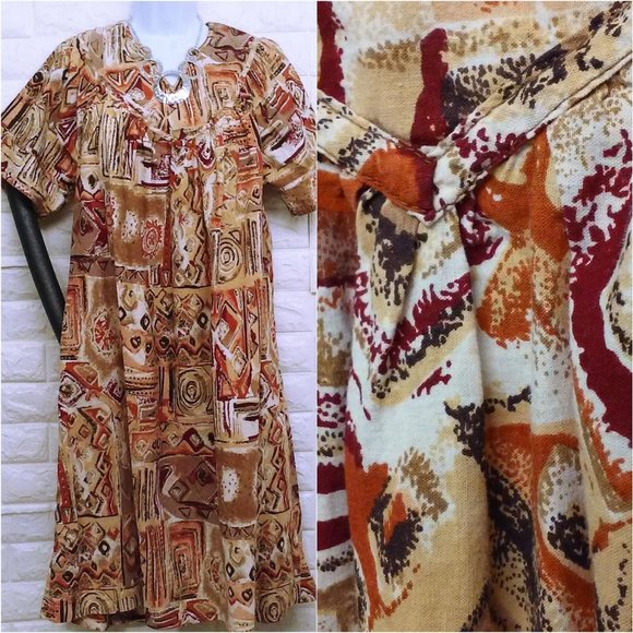 Loungees Boho House Dress Sz-S Pockets - Picture 1 of 11